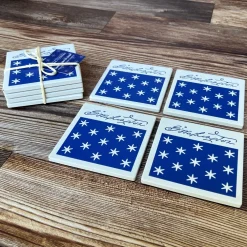 DESIGN MASTER ASSOCIATES Stone Coaster Set of Four - Commander In Chief Design