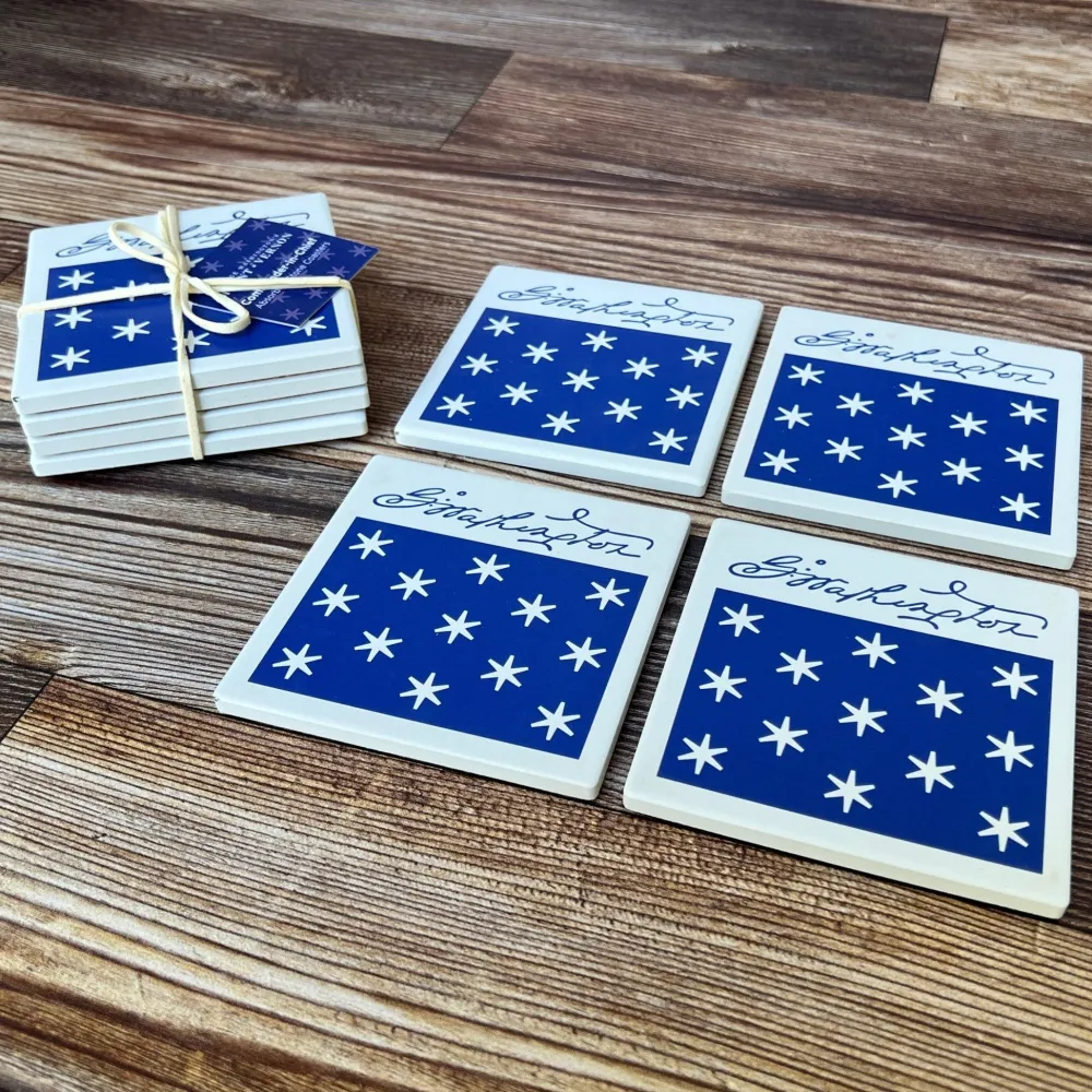 DESIGN MASTER ASSOCIATES Stone Coaster Set of Four - Commander In Chief Design