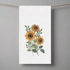 C & F ENTERPRISE Sunflower Waffle Weave Towel