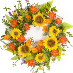 MELROSE INTERNATIONAL LLC Sunflower Wreath - Bright Floral Wreath