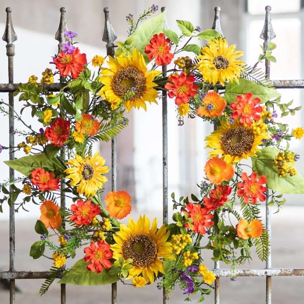 MELROSE INTERNATIONAL LLC Sunflower Wreath - Bright Floral Wreath
