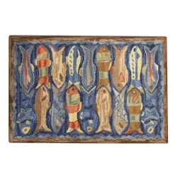 Michaelian Home Swimming Fish Wool Rug