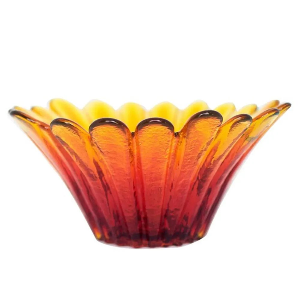 BLENKO GLASS COMPANY Tangerine Sunflower Bowl