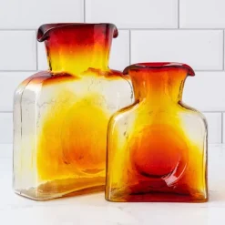 The Shops at Mount Vernon Tangerine Water Bottle - Blenko - Large or Mini