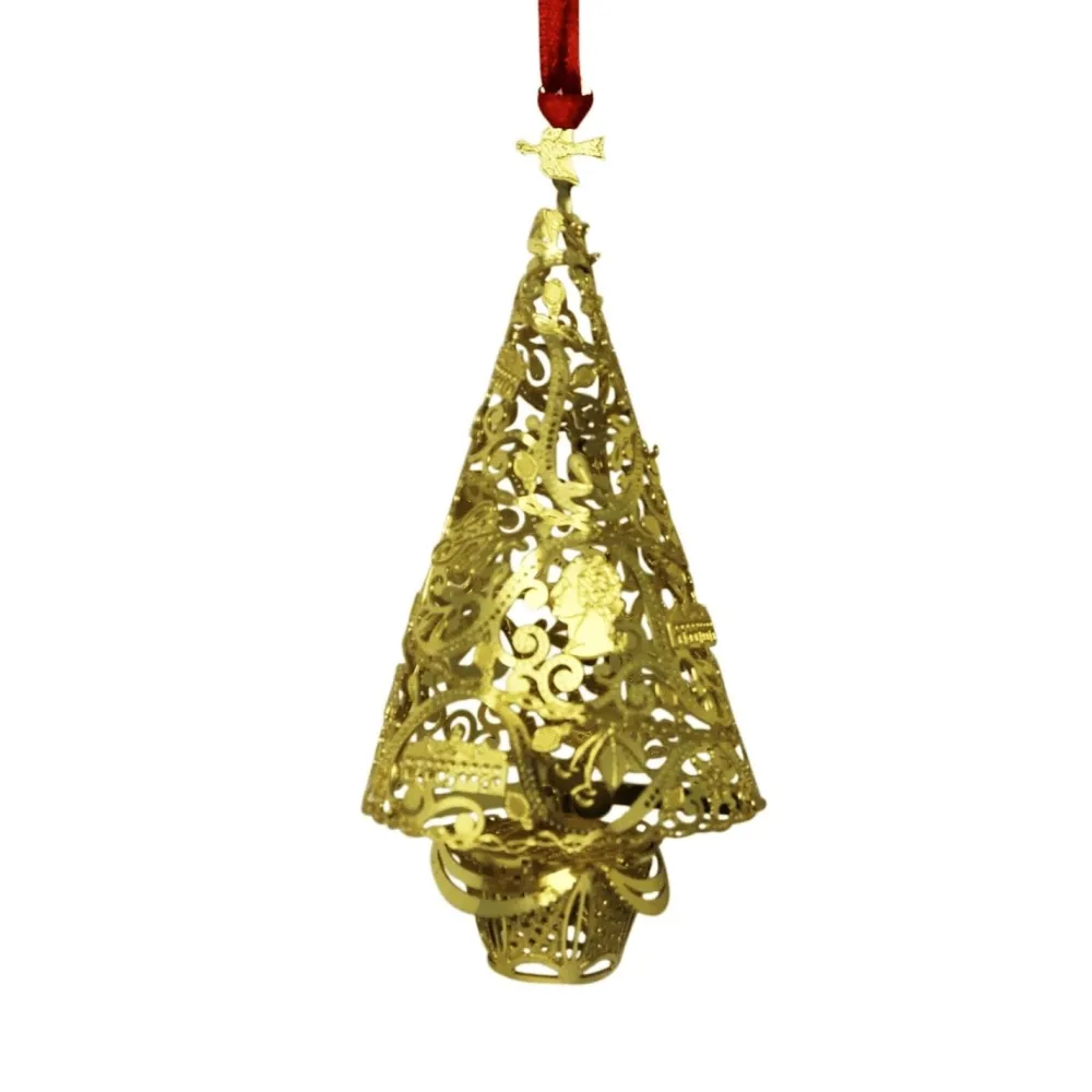 DESIGN MASTER ASSOCIATES Three-Dimensional Brass Christmas Tree Ornament