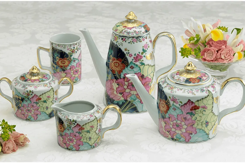 MOTTAHEDEH & COMPANY, INC Tobacco Leaf Fine Hard Porcelain Teapot