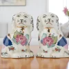 Danny's Fine Porcelain Tobacco Leaf Petite Staffordshire Dog Pair