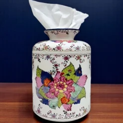 Danny's Fine Porcelain Tobacco Leaf Porcelain Tissue Box Cover Jar