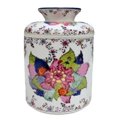 Danny's Fine Porcelain Tobacco Leaf Porcelain Tissue Box Cover Jar