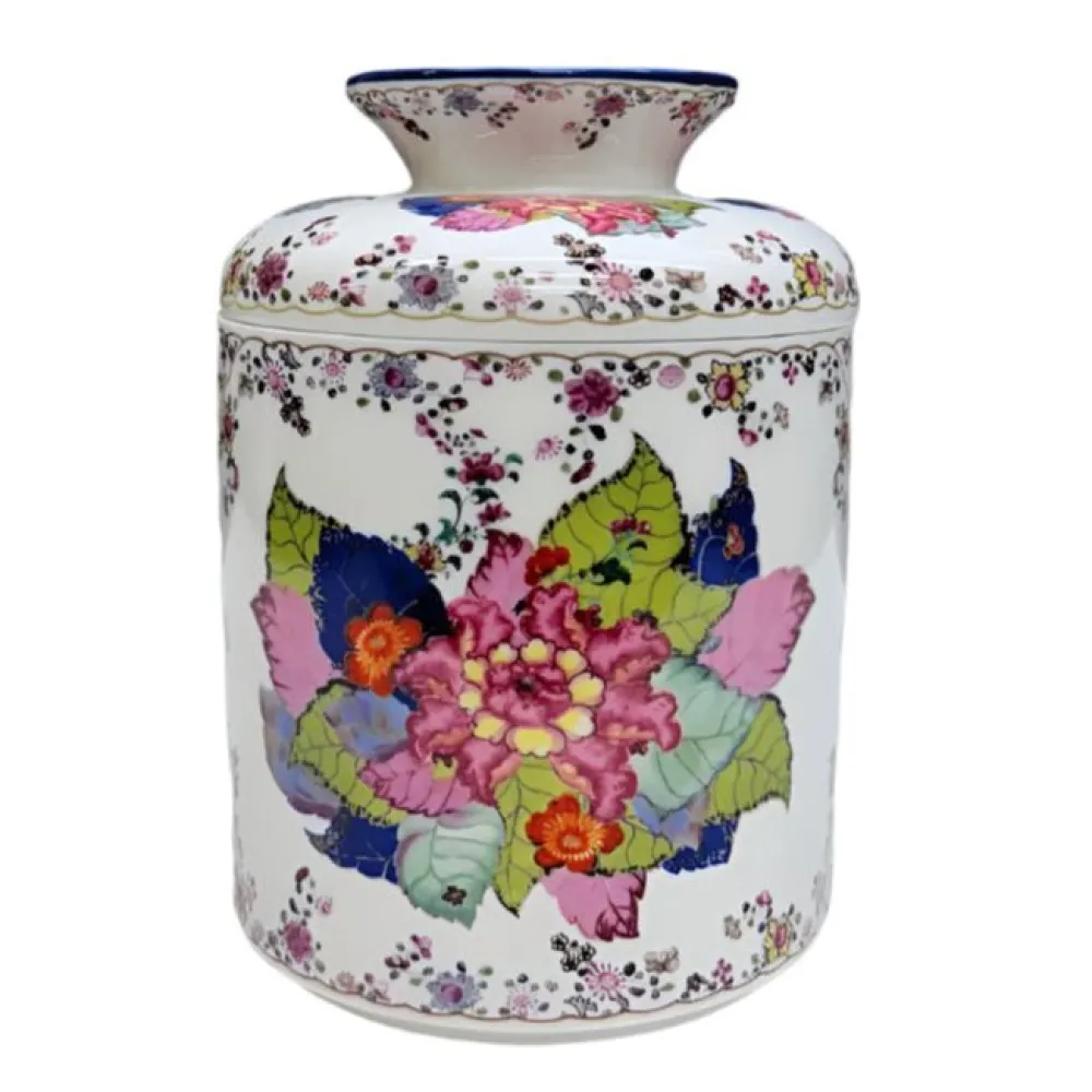 Danny's Fine Porcelain Tobacco Leaf Porcelain Tissue Box Cover Jar