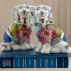 Danny's Fine Porcelain Tobacco Leaf Staffordshire Dog Bookends – Small Pair