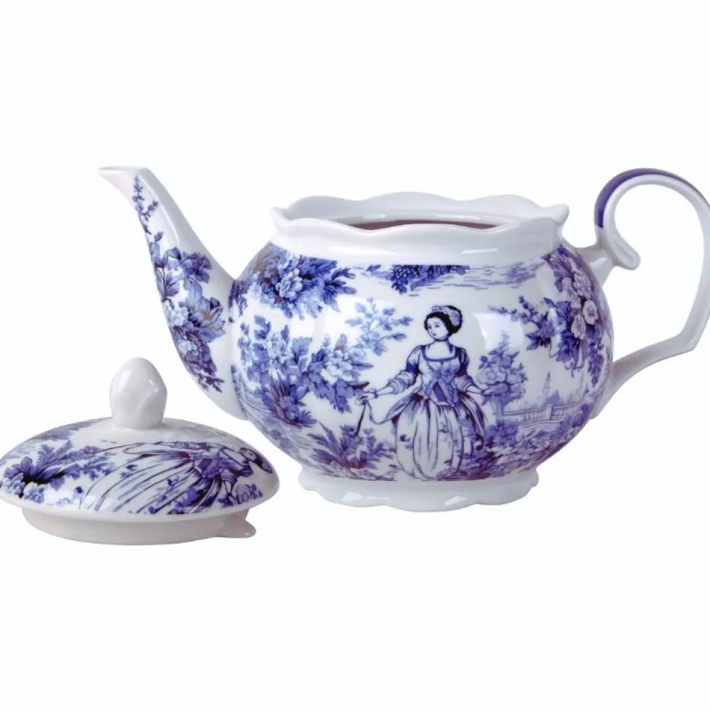 HOME ESSENTIALS Toile Scallop Teapot