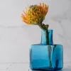 BLENKO GLASS COMPANY Turquoise Block Bud Vase