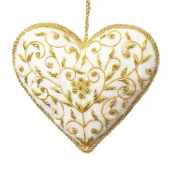 ST NICOLAS LTD. White & Gold Heart Ornament St. Nicolas