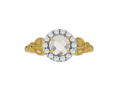 Women Color Craft Inc White Topaz Rosecut Ring