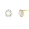 Women Color Craft Inc White Topaz Stud Earrings
